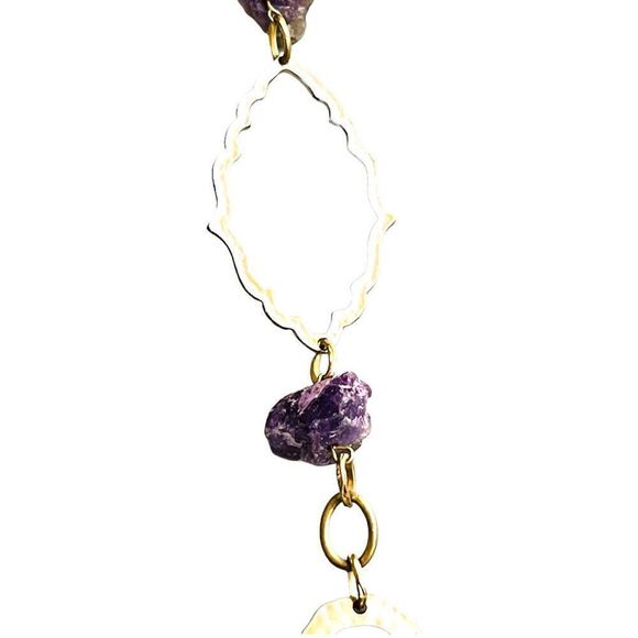 Vintage Amethyst Goldtone Long Necklace - Picture 11 of 13
